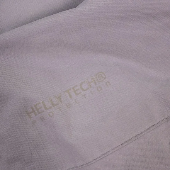 Helly Hansen Women's Large Full-Zip Long Rain Jacket Hooded White Zip Pockets - Picture 10 of 10